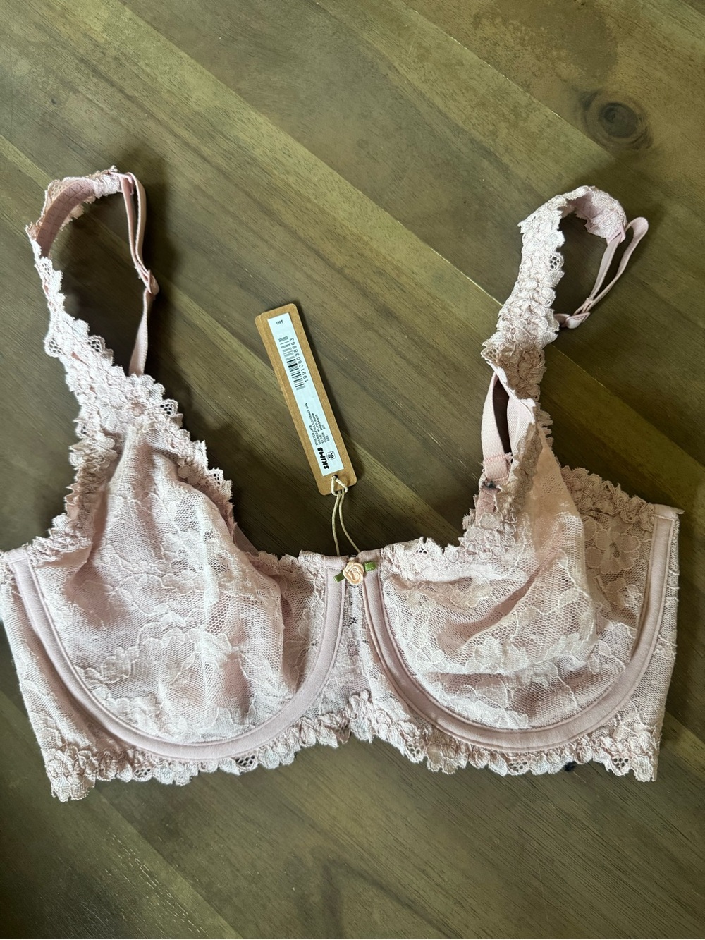 Lace Underwire Bra - Blush Pink